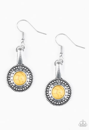 Paparazzi Simply Stagecoach - Yellow Earrings - Spellbound Jewelz